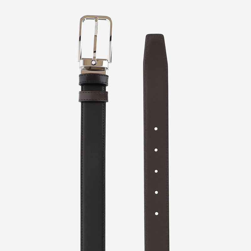 Montblanc Reversible Leather Belt — Black