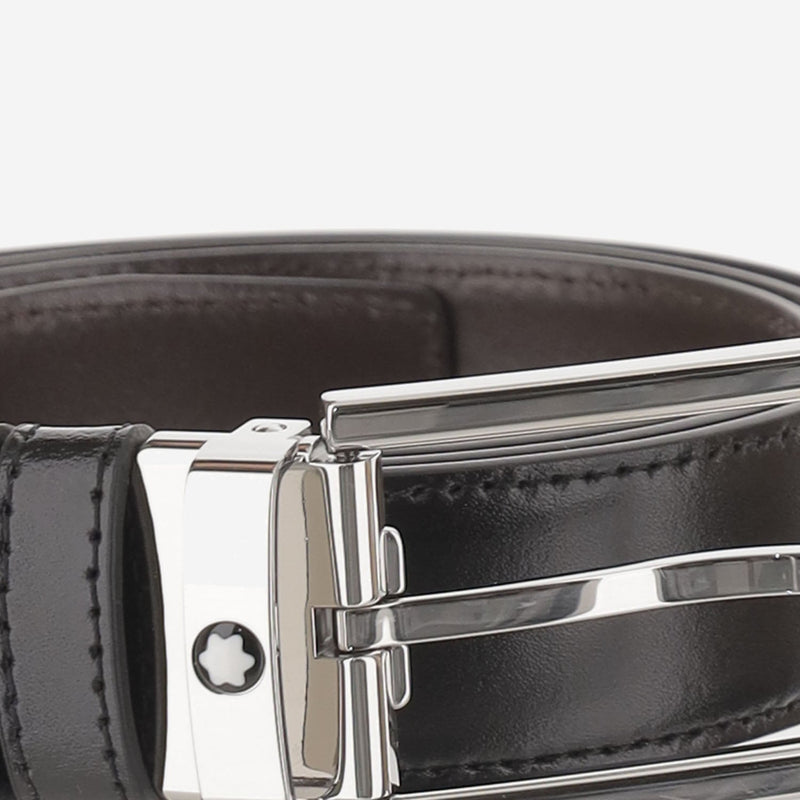 Montblanc Reversible Leather Belt — Black
