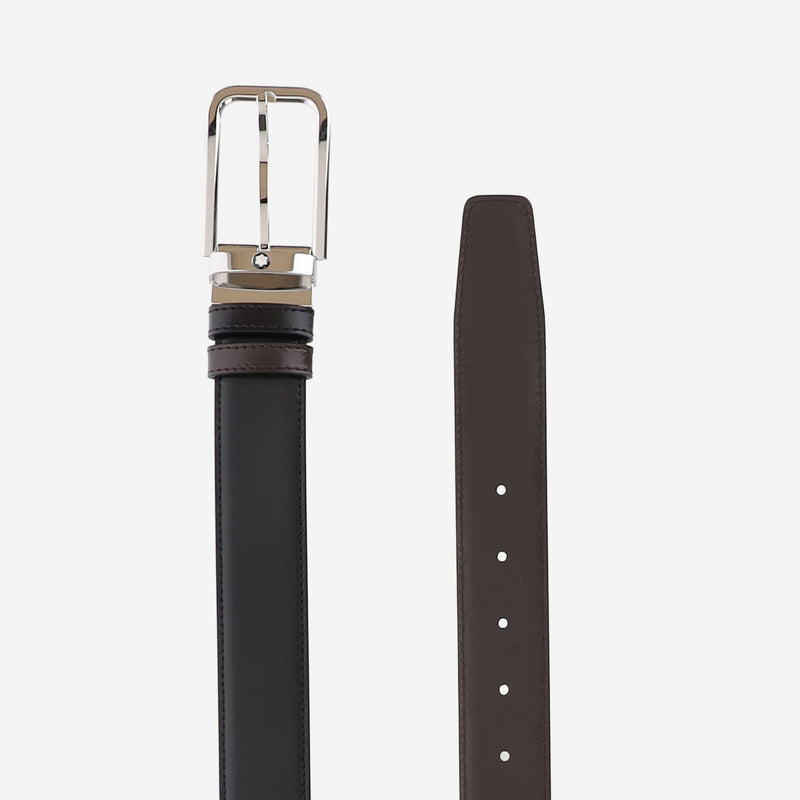 Montblanc Reversible Leather Belt — Black