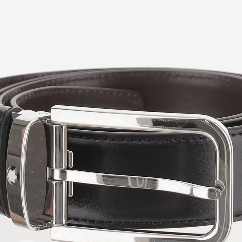 Montblanc Reversible Leather Belt — Black