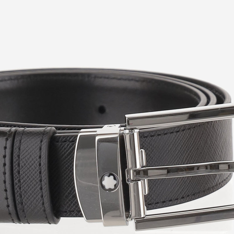 Montblanc Reversible Leather Belt — Black