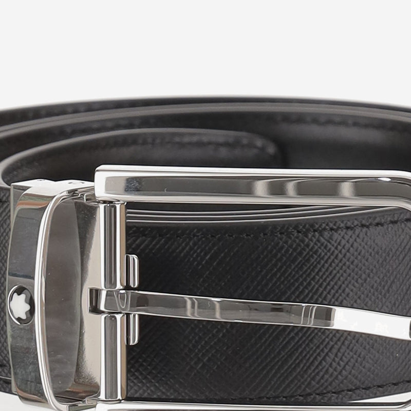 Montblanc Reversible Leather Belt — Black