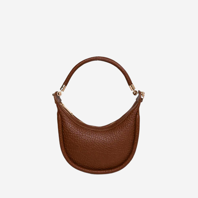 Msgm Pebbled Faux Leather Shoulder Bag — Brown