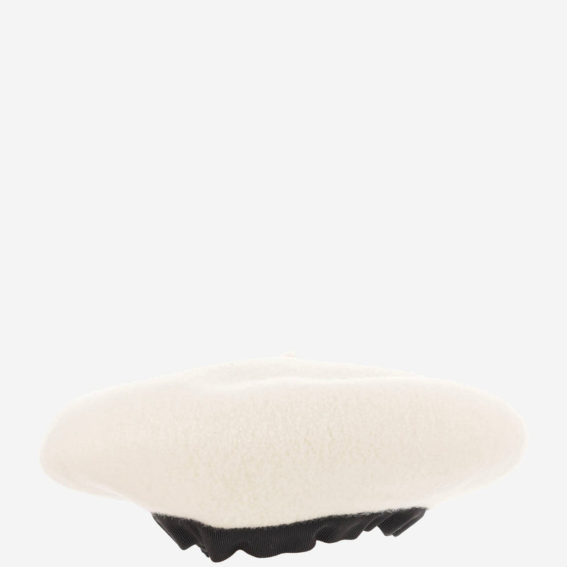 Patou Ac1120235 Wool Beret — Cream Berets