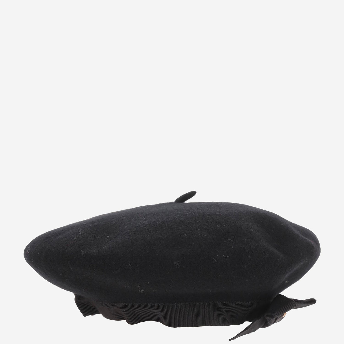 Patou Ac1120235 Wool With Grosgrain Bow Beanie — Black Beanies
