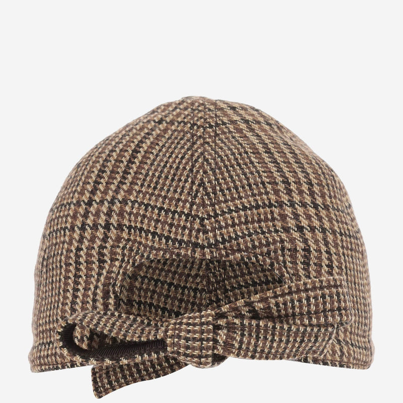 Patou Ac1650262 Tweed Bow-Detail Baseball Cap — Multicolor Polyacrylic Caps