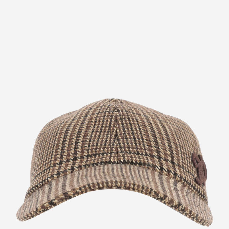 Patou Ac1650262 Tweed Bow-Detail Baseball Cap — Multicolor Polyacrylic Caps