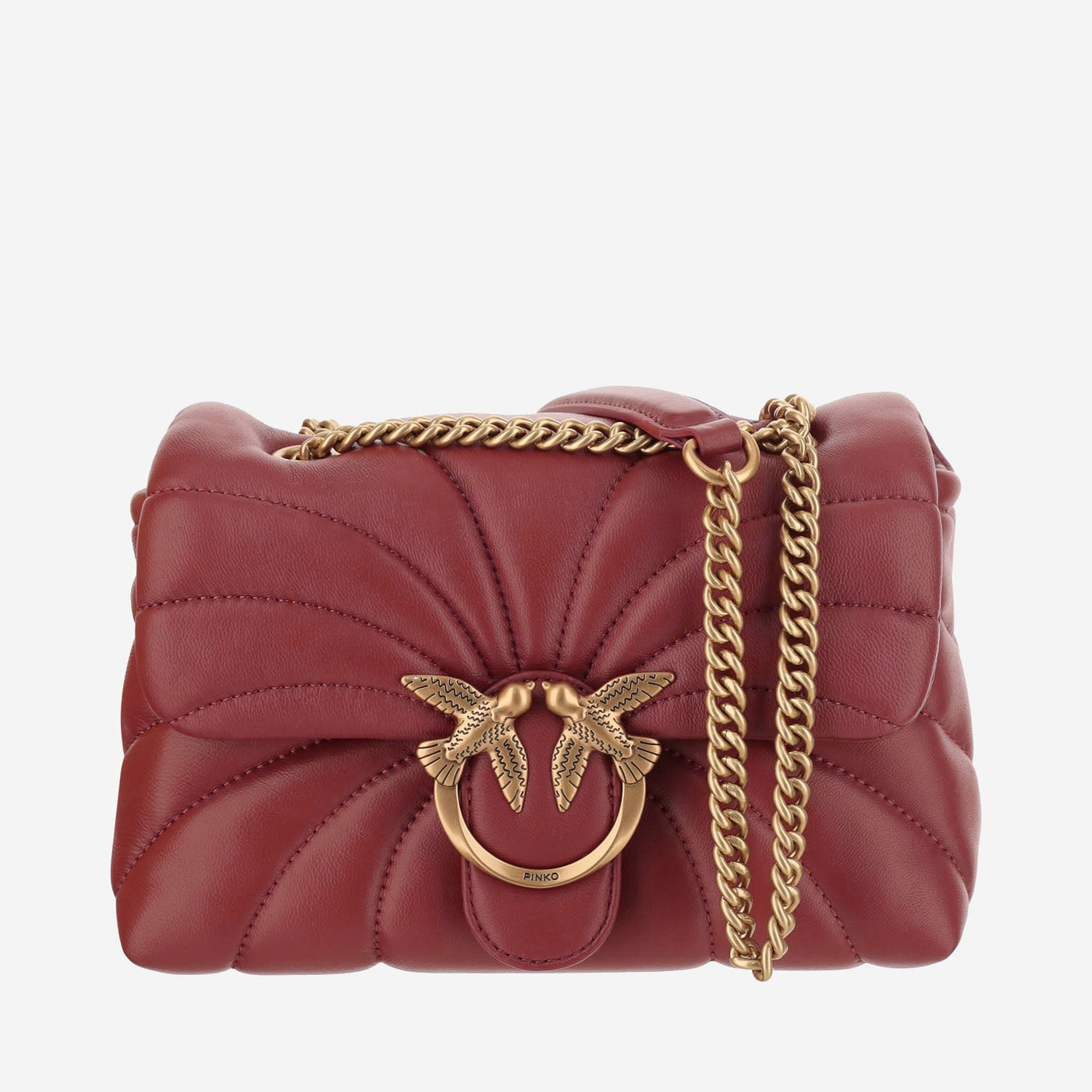 Pinko Love Shoulder Bag — Red Leather