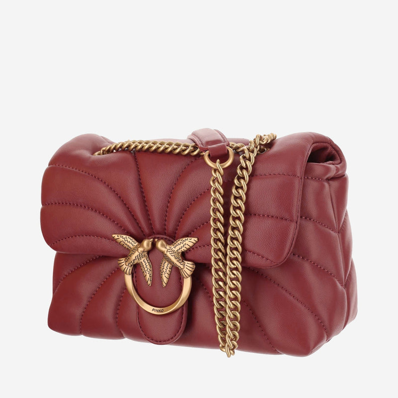 Pinko Love Shoulder Bag — Red Leather