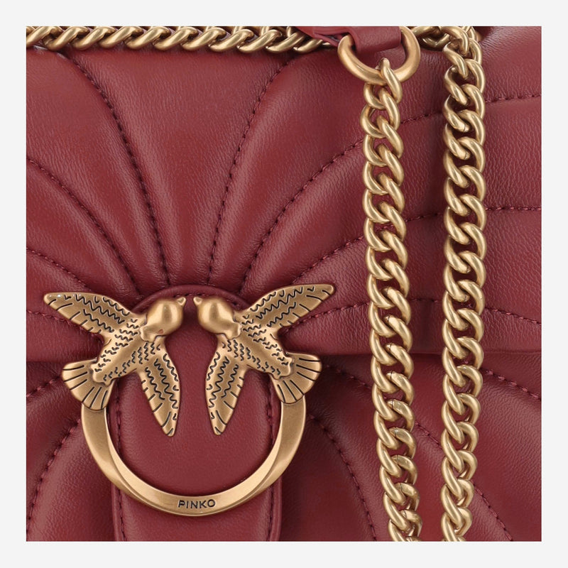 Pinko Love Shoulder Bag — Red Leather