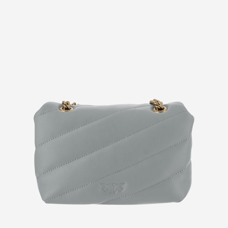 Pinko Love One Shoulder Bag — Gray Leather