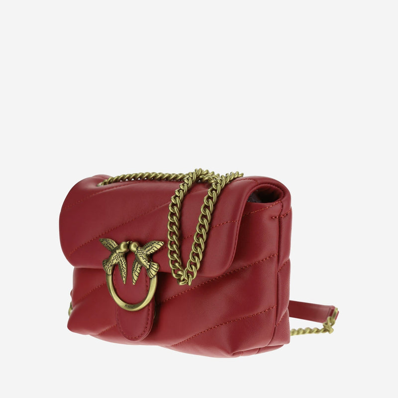 Pinko Quilted Leather Shoulder Bag — Red