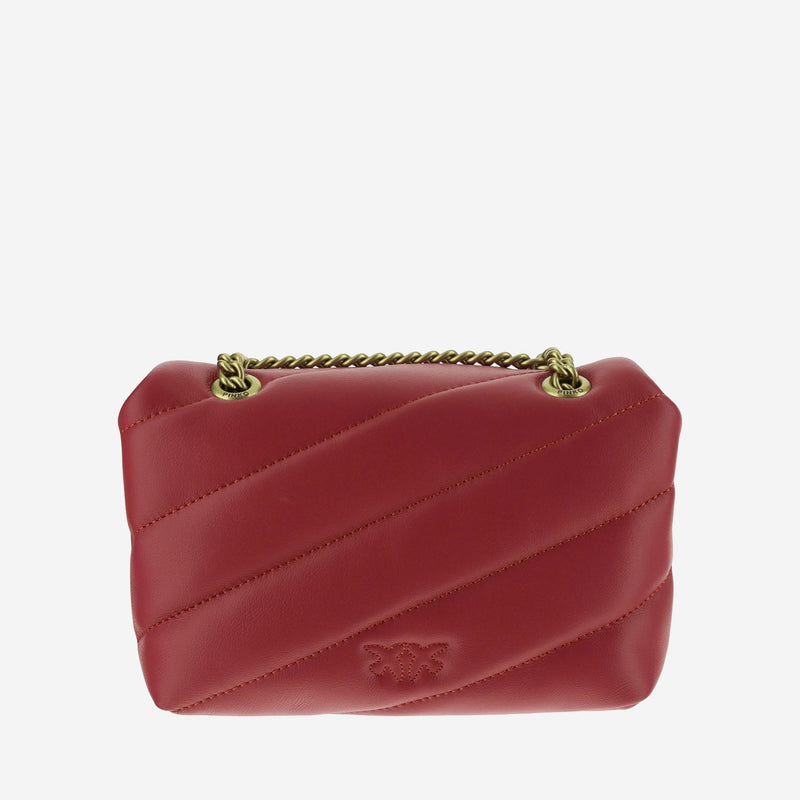 Pinko Quilted Leather Shoulder Bag — Red