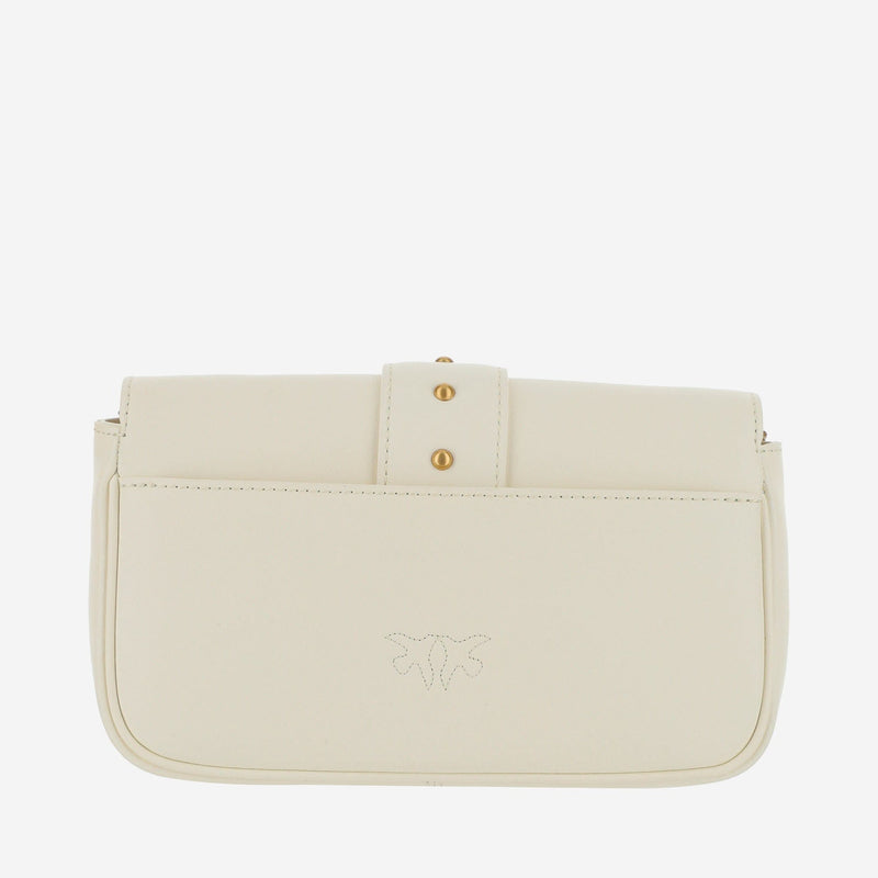Pinko Love Shoulder Bag — White Leather