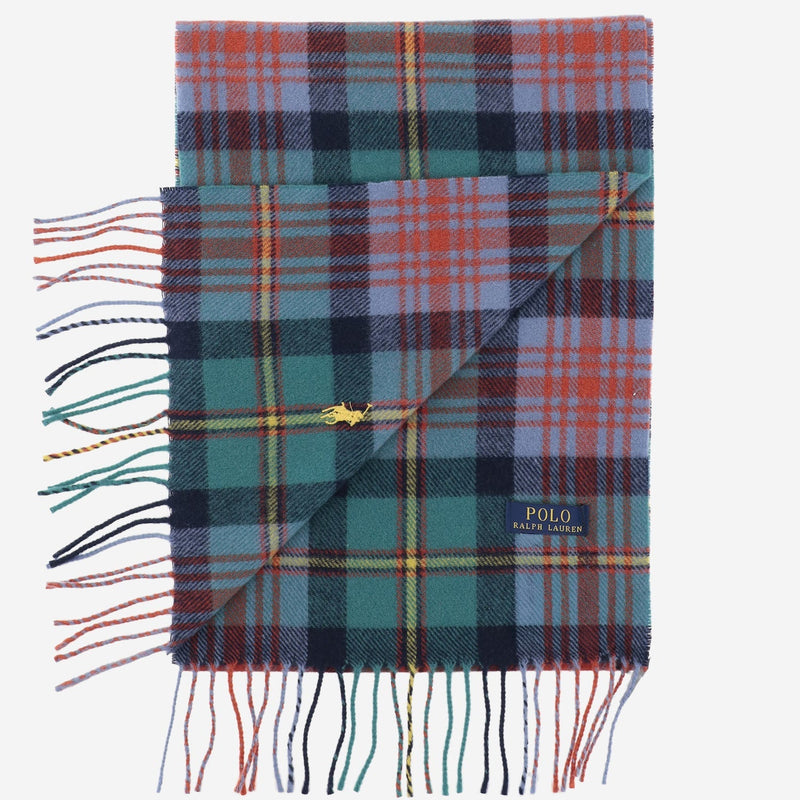 Polo Ralph Lauren Checkered Wool Scarf — Multicolor Scarfs