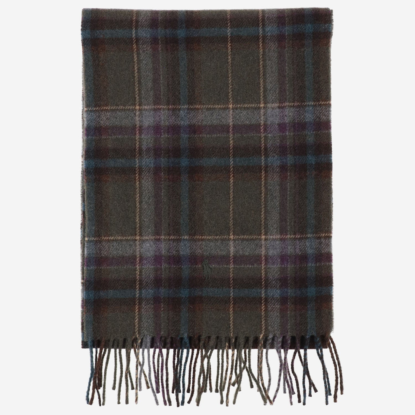 Polo Ralph Lauren Checkered Wool Scarf — Multicolor Scarfs