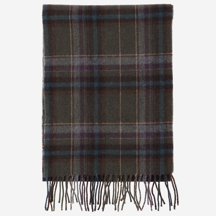 Polo Ralph Lauren Checkered Wool Scarf — Multicolor Scarfs