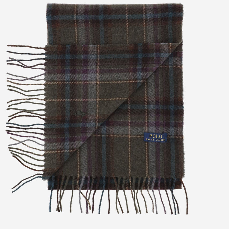 Polo Ralph Lauren Checkered Wool Scarf — Multicolor Scarfs