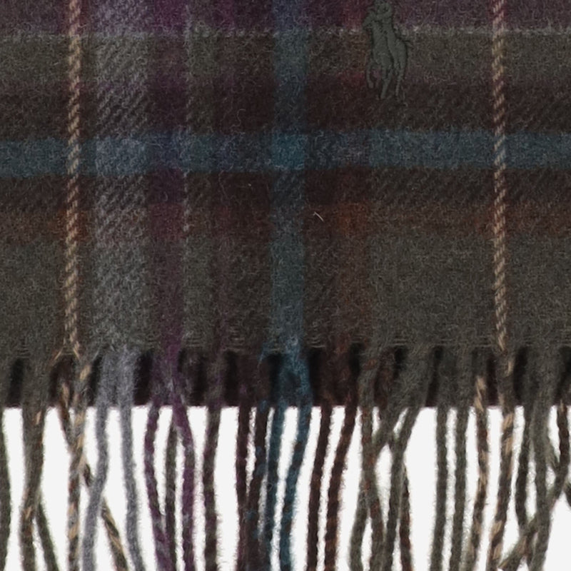 Polo Ralph Lauren Checkered Wool Scarf — Multicolor Scarfs