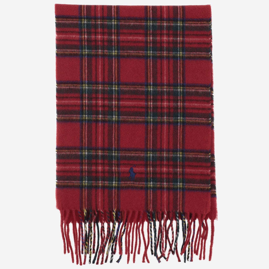 Polo Ralph Lauren Cashmere Plaid Scarf — Red Scarfs
