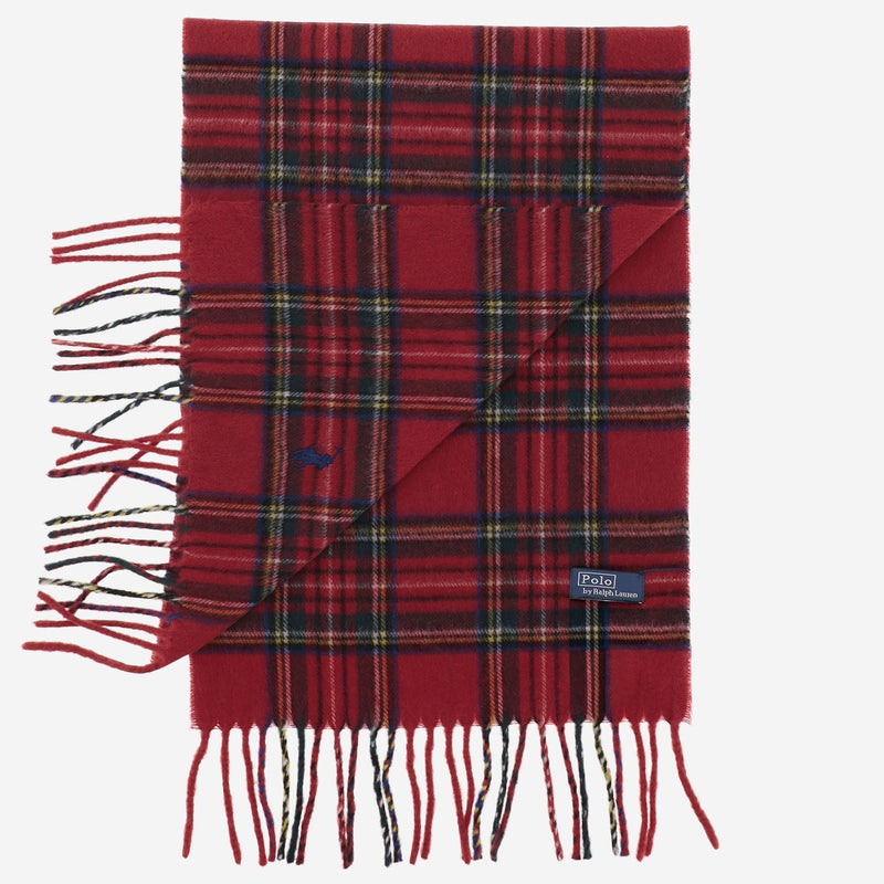 Polo Ralph Lauren Cashmere Plaid Scarf — Red Scarfs