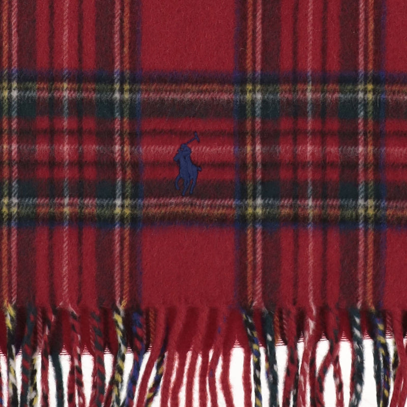 Polo Ralph Lauren Cashmere Plaid Scarf — Red Scarfs