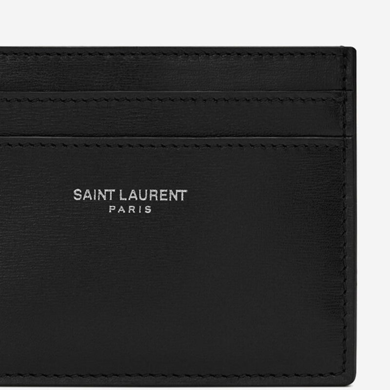 Saint Laurent Leather Card Case — Black Wallets & Cardholders