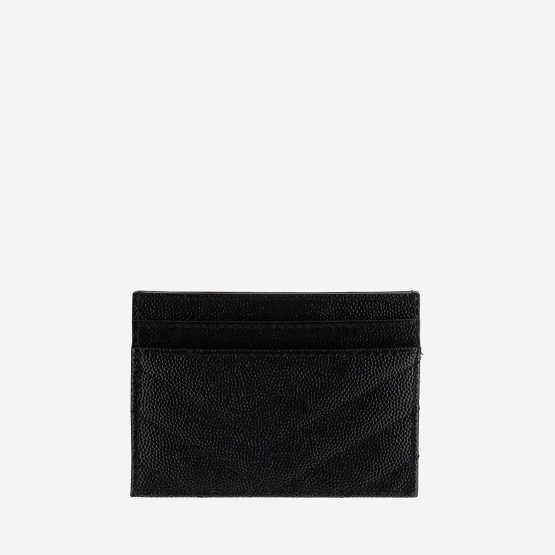 Saint Laurent Cassandre Card Case — Black Leather Cases