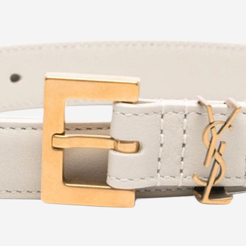 Saint Laurent Belt — White Calfskin