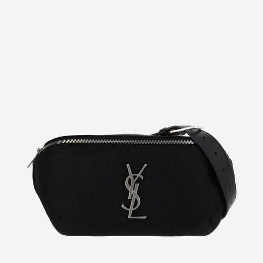 Saint Laurent Monogram Logo Belt Bag — Black Polyamide