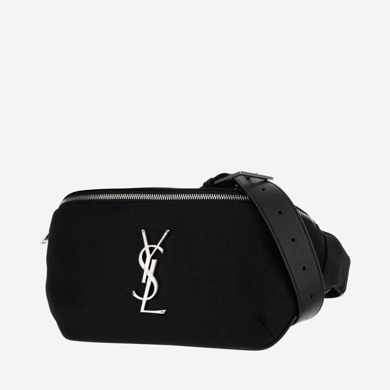 Saint Laurent Monogram Logo Belt Bag — Black Polyamide