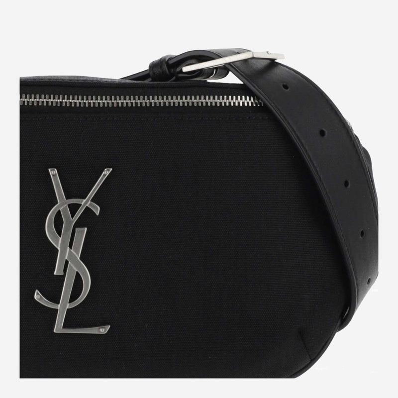 Saint Laurent Monogram Logo Belt Bag — Black Polyamide