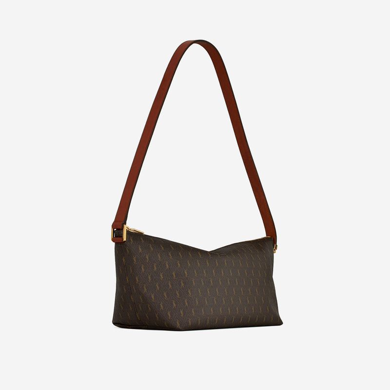 Saint Laurent Le Monogramme Shoulder Bag — Brown Polyurethane