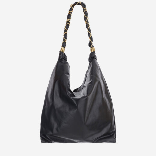 Saint Laurent Leather Shoulder Bag — Black
