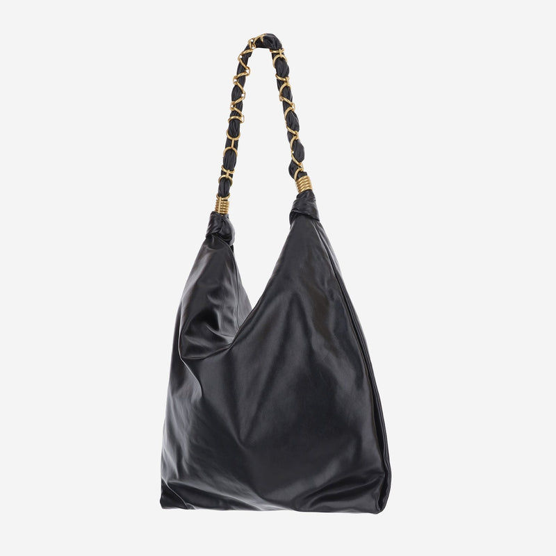 Saint Laurent Leather Shoulder Bag — Black
