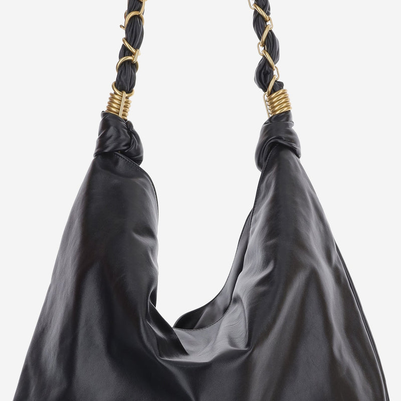 Saint Laurent Leather Shoulder Bag — Black