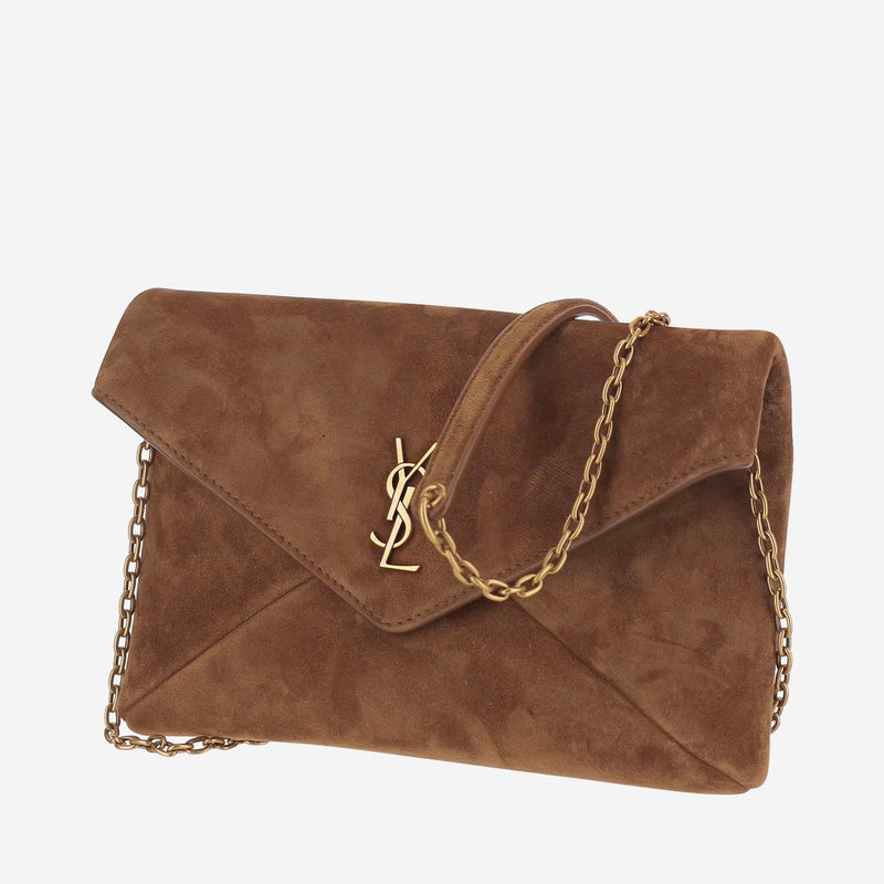 Saint Laurent Shoulder Bag — Brown Suede