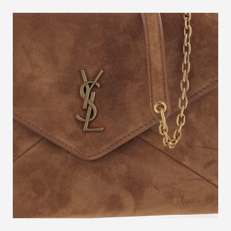 Saint Laurent Shoulder Bag — Brown Suede