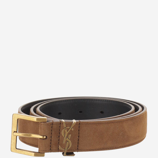 Saint Laurent Belt — Brown Suede
