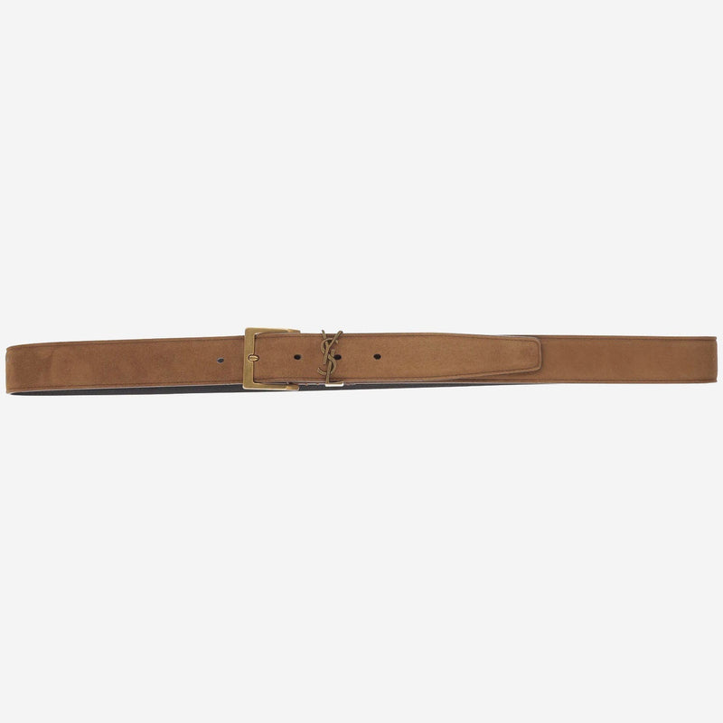 Saint Laurent Belt — Brown Suede