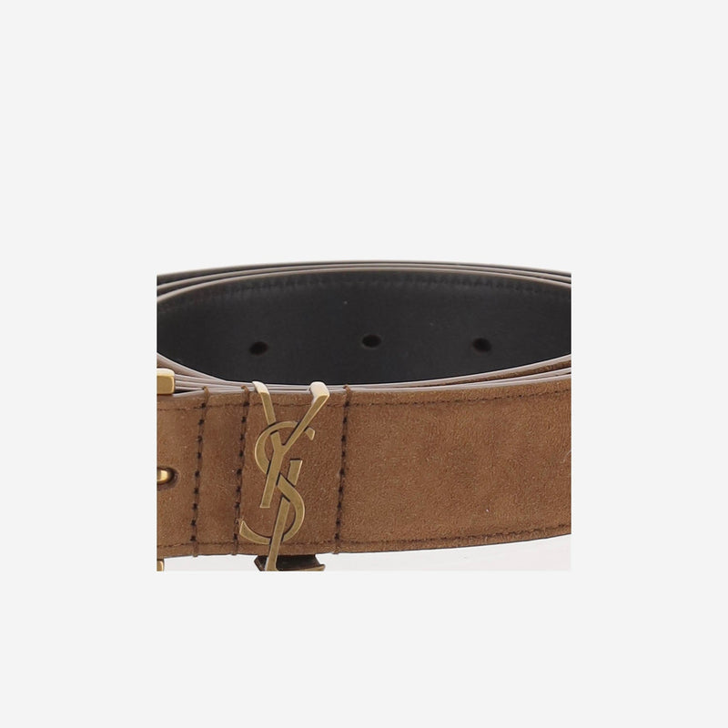 Saint Laurent Belt — Brown Suede
