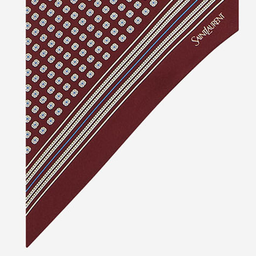 Saint Laurent Silk Twill Scarf — Burgundy Scarfs