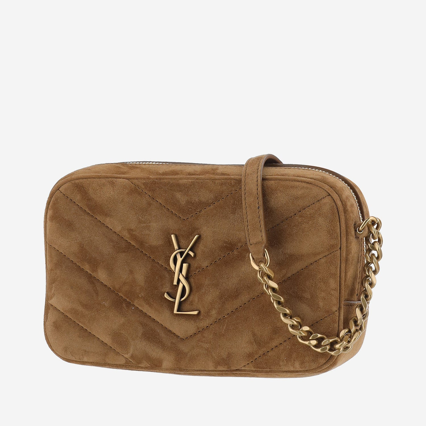 Saint Laurent Le 5 À 7 Shoulder Bag — Brown Suede