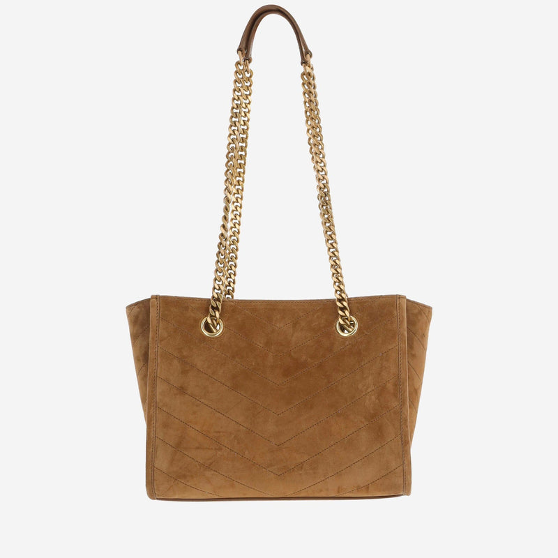 Saint Laurent Le Shoulder Bag — Orange Suede
