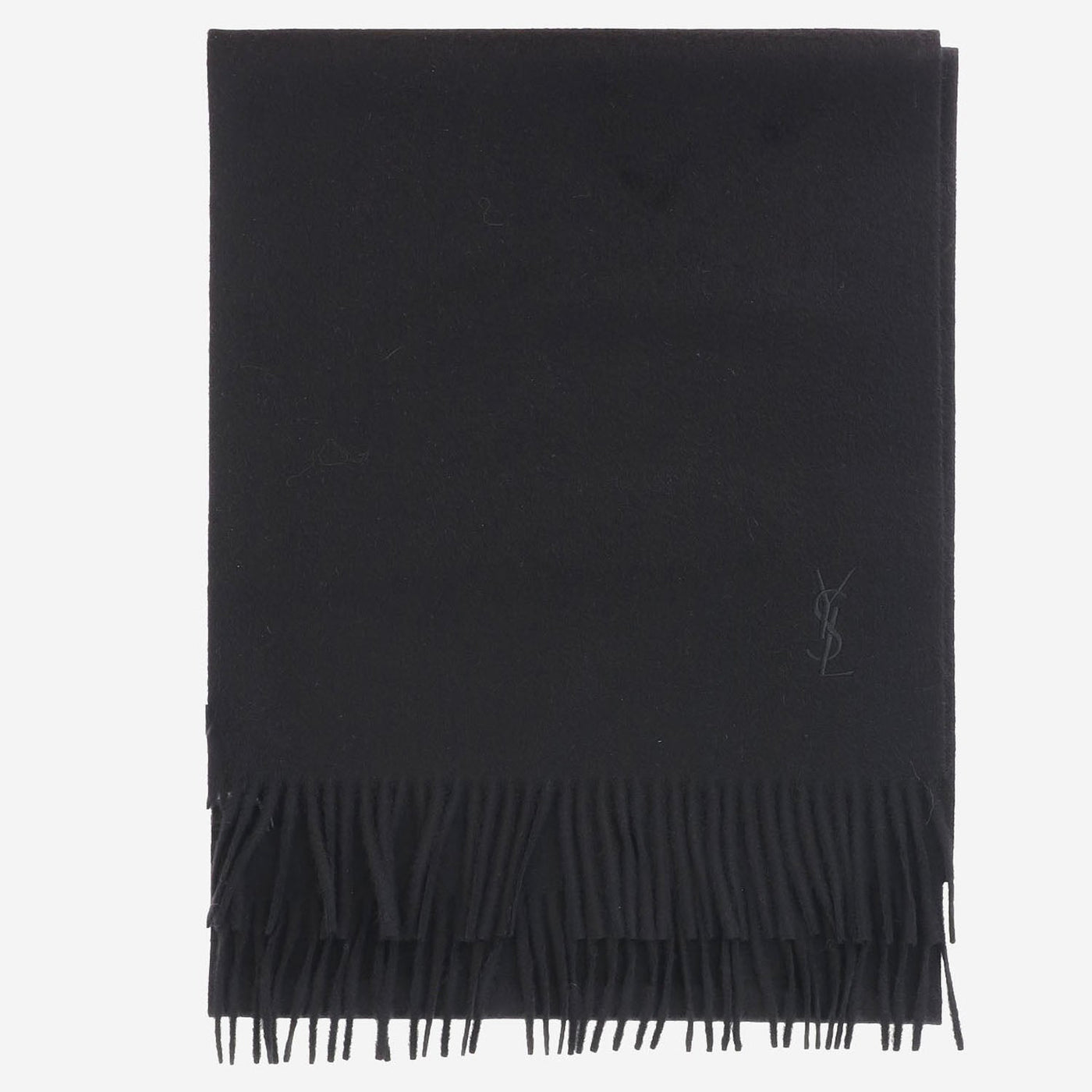 Saint Laurent Cashmere Logo Scarf — Black Scarfs