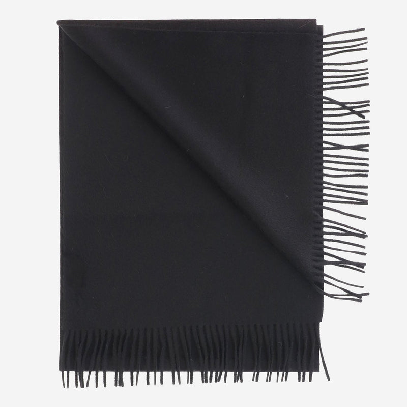 Saint Laurent Cashmere Logo Scarf — Black Scarfs