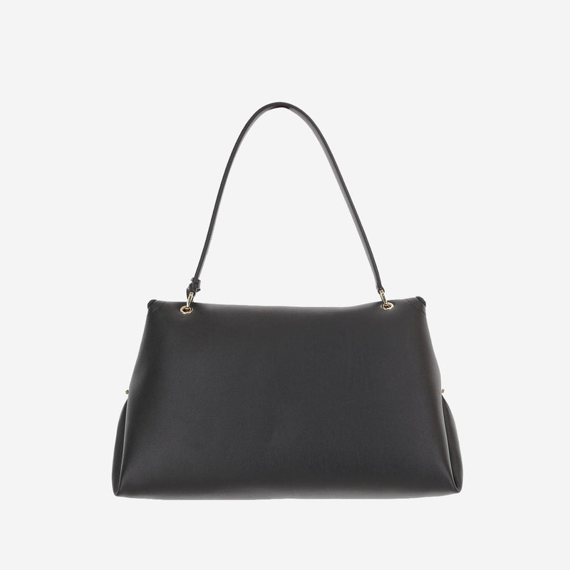 Ferragamo Leather Shoulder Bag — Black