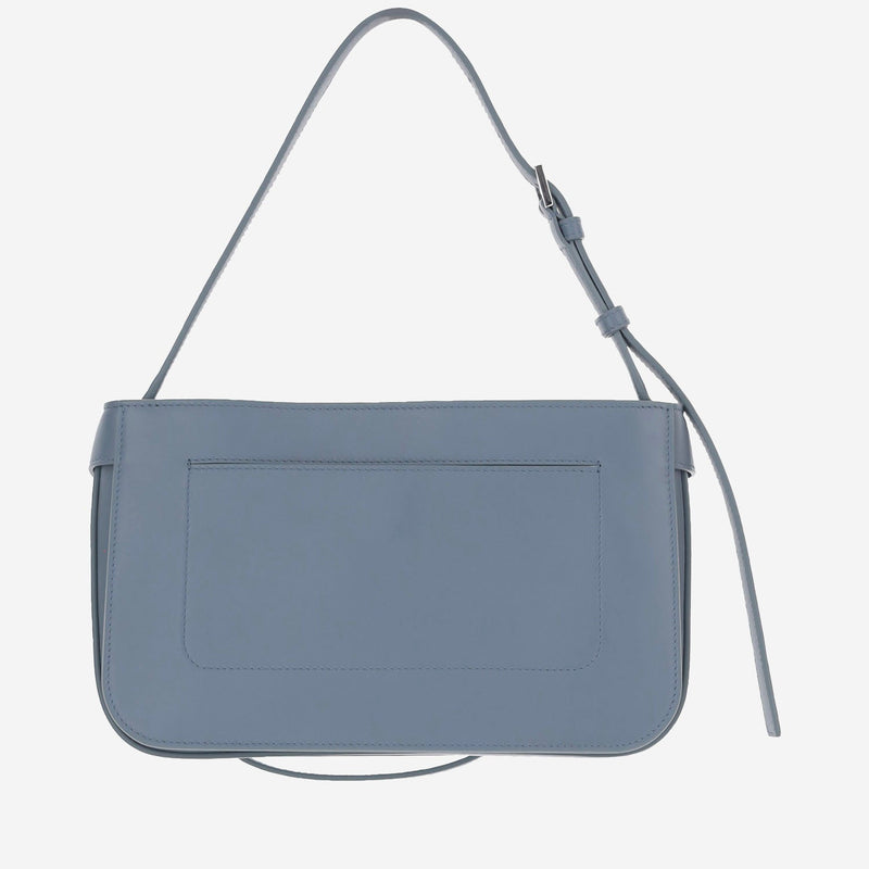 Ferragamo Hug Shoulder Bag — Gray Calf Leather