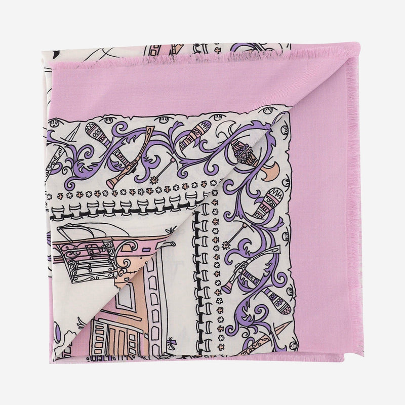 Ferragamo Gancini Silk Blend Scarf — Pink Scarfs
