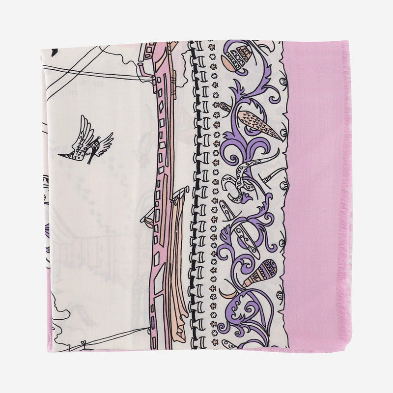 Ferragamo Gancini Silk Blend Scarf — Pink Scarfs